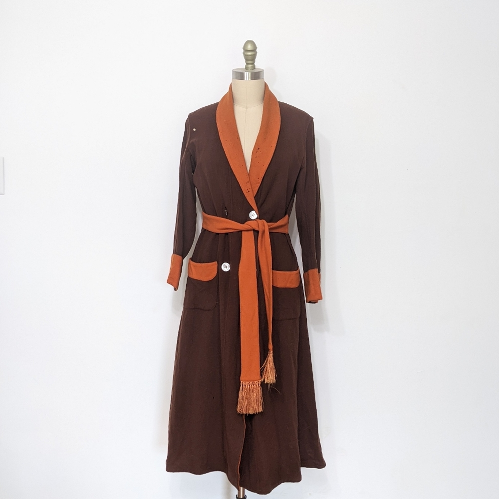 (13) vtg 1940s wool duster long day coat
